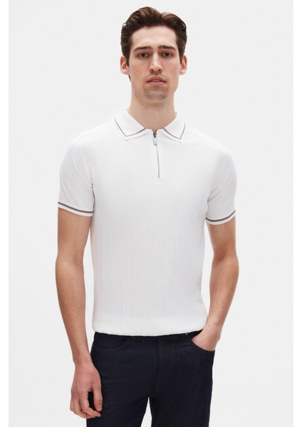 Ds Damat Regular Fit Ekru T-Shirt