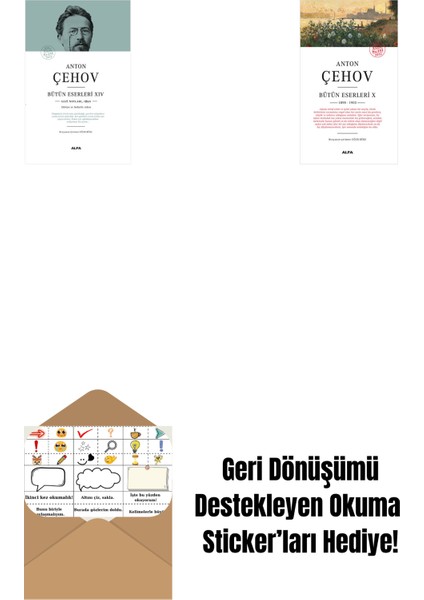 Anton Çehov Bütün Eserleri 14 (Ciltli) + Anton Çehov Bütün Eserleri 10 + Okuma Sticker'ları