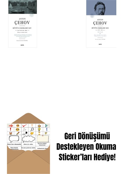 Anton Çehov Bütün Eserleri 14 + Anton Çehov Bütün Eserleri 13 (Ciltli) + Okuma Sticker'ları