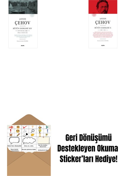Anton Çehov Bütün Eserleri 14 + Anton Çehov Bütün Eserleri 10 (Ciltli) + Okuma Sticker'ları