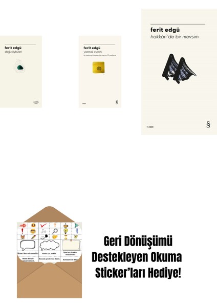 Doğu Öyküleri + Yazmak Eylemi + Hakkâri'de Bir Mevsim + Okuma Sticker'ları