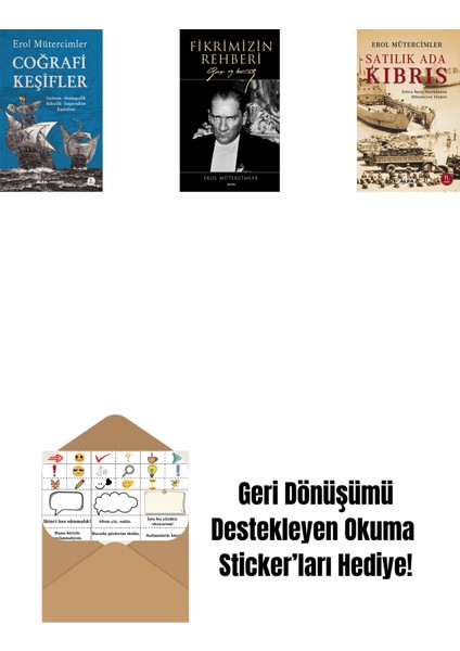 Coğrafi Keşifler + Fikrimizin Rehberi (Ciltli) + Satılık Ada Kıbrıs + Okuma Sticker'ları