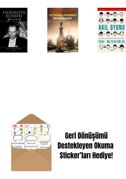 Fikrimizin Rehberi (Ciltli) + 1922 Mudanya Mütarekesi Diplomasi Savaşı + Akıl Oyunu + Okuma Sticker'ları