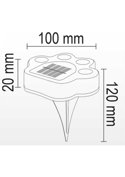 4 Adet Güneş Enerjili, 5 Watt 6500 Kelvin Beyaz Işık Solar Çim, Duvar, Merdiven Için Pati Aplik