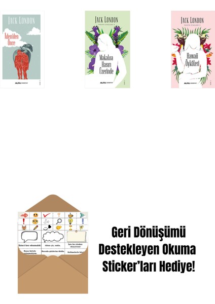 Âdem'den Önce + Makaloa Hasırı Üzerinde + Hawaii Öyküleri + Okuma Sticker'ları