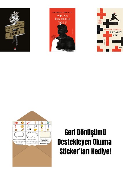 1984 + Wigan Iskelesi Yolu + Papazın Kızı ( Ciltli ) + Okuma Sticker'ları