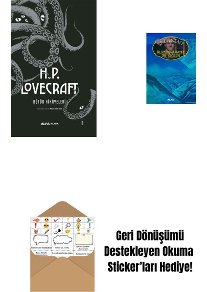 H.p. Lovecraft - Bütün Hikayeleri (Ciltli) + Bilinmeyen Kadath'a Düş Yolculuğu + Okuma Sticker'ları