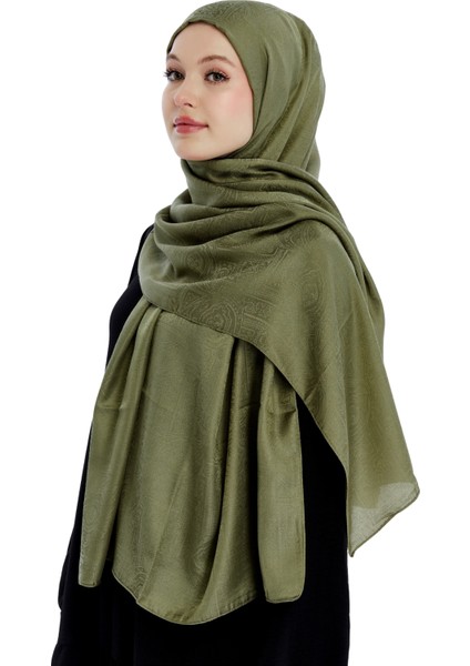Monogram Etnik Desen Şal - Haki