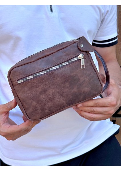 Hakiki Deri Erkek El Çantası | El Taşımalı, Fermuarlı, Kart ve Telefon Için Uygun modelleri