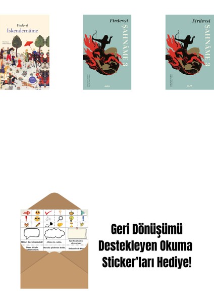 Iskendernâme (Ciltli) + Şahnâme 3 (Ciltli) + Şahnâme 3 + Okuma Sticker'ları