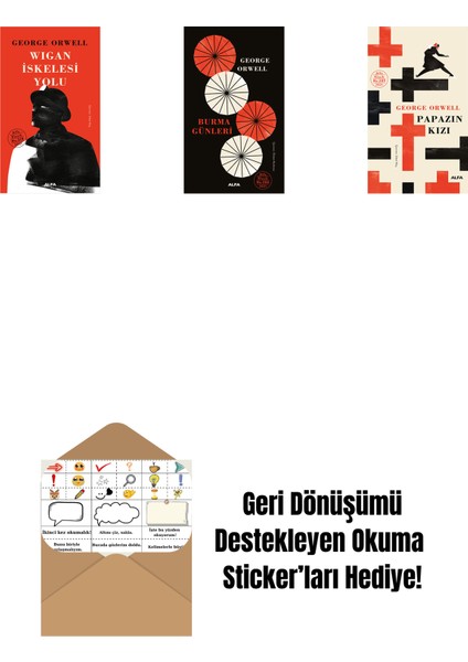 Wigan Iskelesi Yolu (Ciltli) + Burma Günleri (Ciltli) + Papazın Kızı ( Ciltli ) + Okuma Sticker'ları