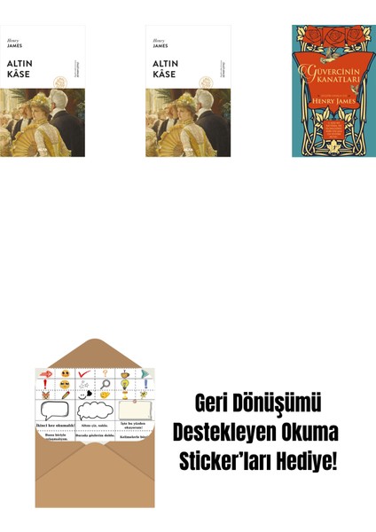 Altın Kâse (Ciltli) + Altın Kâse + Güvercinin Kanatları (Ciltli) + Okuma Sticker'ları