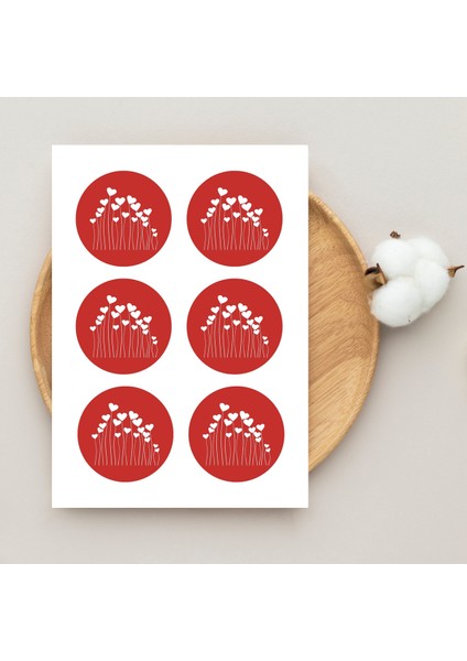 Sticker, Kalp Çubukları 7.8x7.8 cm (2 Sayfa)