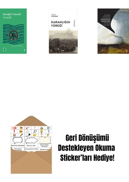 Everest Açıkhava 36 - Gençlik + Karanlığın Yüreği + Denizden Yansıyan + Okuma Sticker'ları