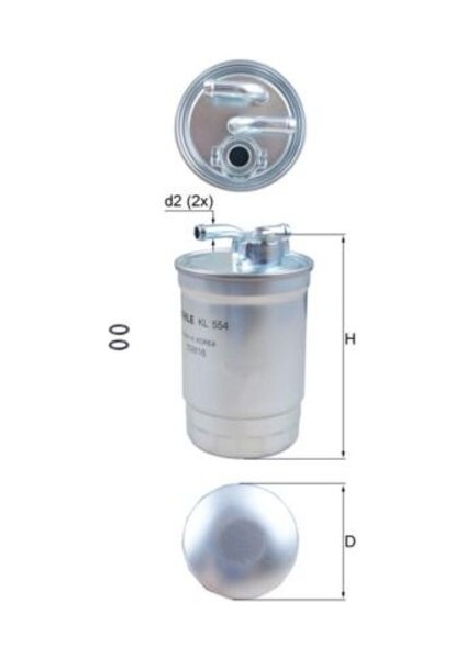 Mahle KL554D -Knecht-Behr KL554D Yakıt Filtresi Mazot Audi A4 A6 2.0tdı Bna Blb Brf Bre Brd Bva Bvf Bvg 04 07 8E0127435A 8E0127435A