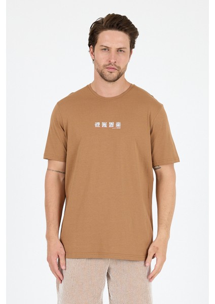 Erkek %100 Pamuk Bisiklet Yaka Kısa Kollu Baskılı T-Shirt Rahat ve Şık Günlük Tişört 0106