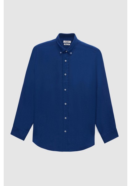 Ds Damat Comfort Indigo Düz Gömlek