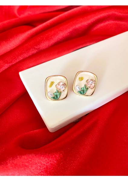 Mineli Incili Vintage Küpe