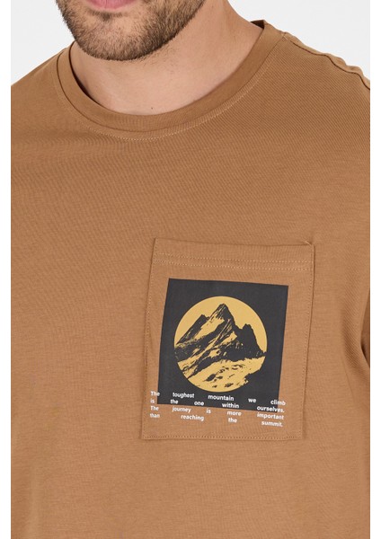 Erkek %100 Pamuk Cep Detaylı Baskılı Tişört – Bisiklet Yaka, Yazlık Model Erkek T-Shirt 0105 fırsatları