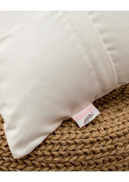 Doğa Temalı Mavi Gri Tüy Desenli Dijital Baskılı Dekoratif Kırlent Yastık Kılıfı