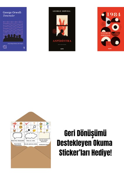 Everest Açıkhava 24 - Denemeler + Aspidistra (Ciltli) + 1984 (Ciltli) + Okuma Sticker'ları