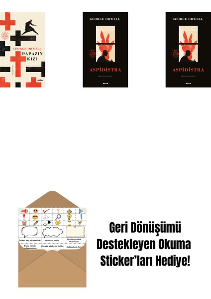 Papazın Kızı ( Ciltli ) + Aspidistra + Aspidistra (Ciltli) + Okuma Sticker'ları