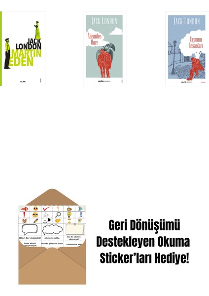 Martin Eden + Âdem'den Önce + Uçurum Insanları + Okuma Sticker'ları
