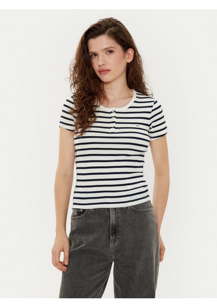 Tommy Hılfıger Kadın T-Shırt DW0DW19502-0FE