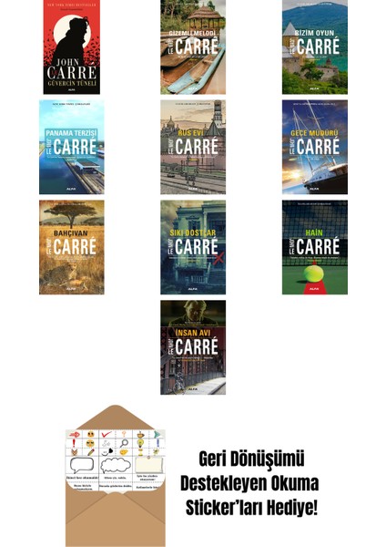 John Le Carre 10 Kitap Set + Okuma Sticker'ları