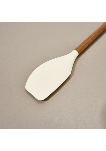 Akasya Saplı Silikon Servis Spatulası - Kahverengi / Krem fırsatları