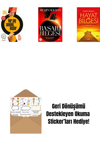 Her Şey Seninle Başlar + Başarı Bilgesi + Hayat Bilgesi + Okuma Sticker'ları