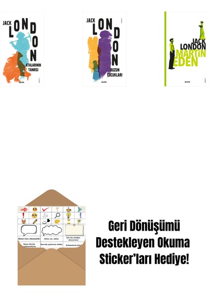 Atalarının Tanrısı + Buzun Çocukları + Martin Eden + Okuma Sticker'ları