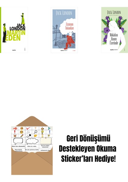 Martin Eden + Uçurum Insanları + Makaloa Hasırı Üzerinde + Okuma Sticker'ları