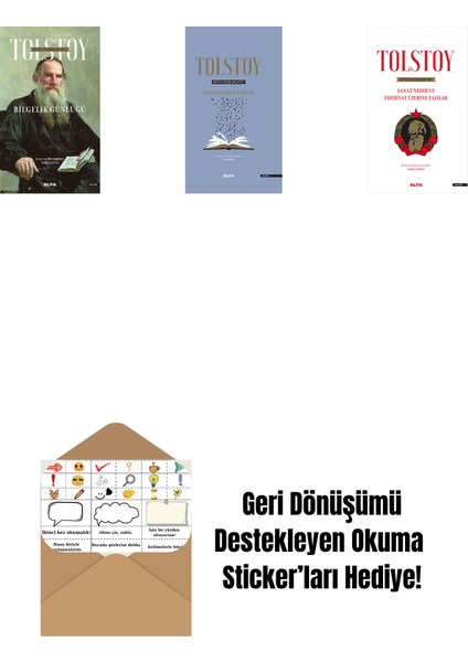 Tolstoy Bütün Eserleri 16 + Tolstoy Bütün Eserleri 17 (Ciltli) + Tolstoy Bütün Eserleri 15 + Okuma Sticker'ları