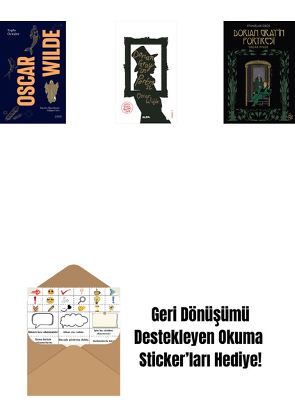 Oscar Wilde - Toplu Öyküler (Ciltli) + Dorian Gray'in Portresi + Dorian Gray'in Portresi + Okuma Sticker'ları