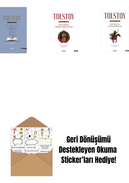 Tolstoy Bütün Eserleri 17 (Ciltli) + Tolstoy Bütün Eserleri 15 + Tolstoy Bütün Eserleri 14 + Okuma Sticker'ları