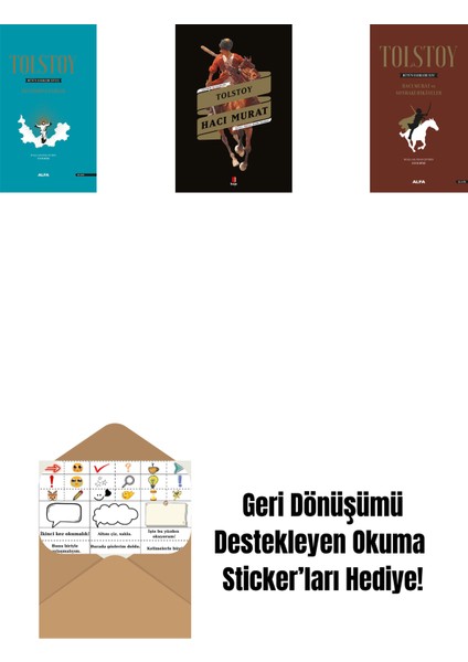 Tolstoy Bütün Eserleri 18 (Ciltli) + Hacı Murat + Tolstoy Bütün Eserleri 14 (Ciltli) + Okuma Sticker'ları