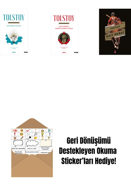 Tolstoy Bütün Eserleri 18 + Tolstoy Bütün Eserleri 15 + Hacı Murat + Okuma Sticker'ları