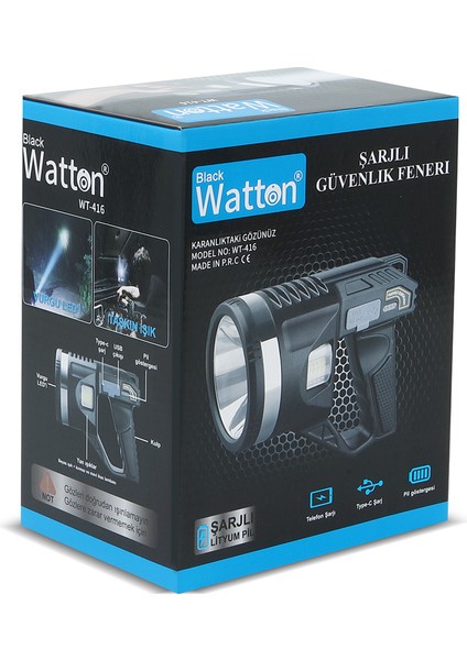 Tripod Şarjlı Güvenlik Feneri Watton WT-416 indirimleri