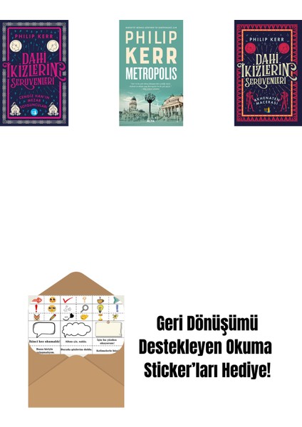 Dahi Ikizlerin Serüvenleri - Cengiz Han’ın Mezar Soyguncuları + Metropolis + Dahi Ikizlerin Serüvenleri - Akhenaten Macerası + Okuma Sticker'ları