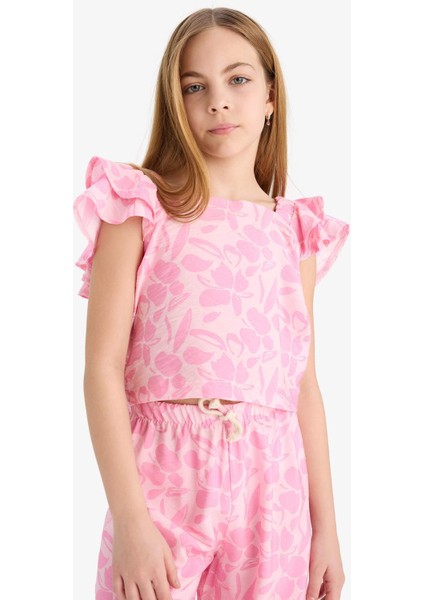 Kız Çocuk Desenli Kısa Kollu Bluz D7881A825SM modelleri