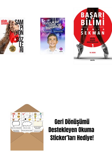 Şampiyon Sözleri + Çocuklar Nasıl Başarır 2 + Başarı Bilimi + Okuma Sticker'ları