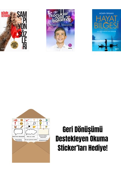 Şampiyon Sözleri + Çocuklar Nasıl Başarır 2 + Hayat Bilgesi 2 + Okuma Sticker'ları