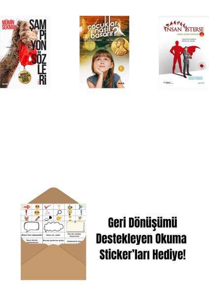 Şampiyon Sözleri + Çocuklar Nasıl Başarır? + Insan Isterse - Azmin Zaferi Öyküleri 5 + Okuma Sticker'ları