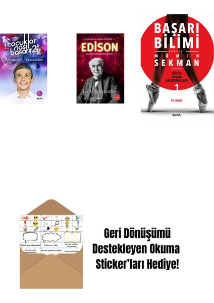 Çocuklar Nasıl Başarır 2 + Edison + Başarı Bilimi + Okuma Sticker'ları