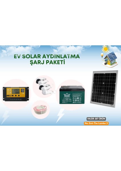 Solar Aydınlatma ve Cep Telefonu Şarj Seti Güneş Enerjili