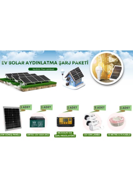 Solar Aydınlatma ve Cep Telefonu Şarj Seti Güneş Enerjili modelleri