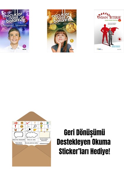 Çocuklar Nasıl Başarır 2 + Çocuklar Nasıl Başarır? + Insan Isterse - Azmin Zaferi Öyküleri 5 + Okuma Sticker'ları