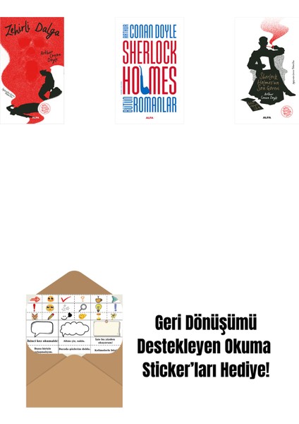 Zehirli Dalga + Sherlock Holmes - Bütün Romanlar (Ciltli) + Sherlock Holmes'un Son Görevi + Okuma Sticker'ları