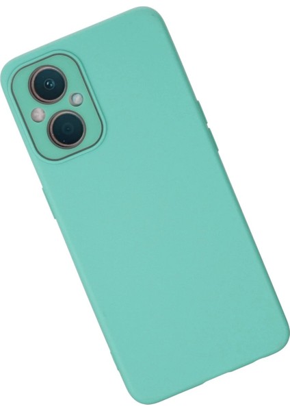 Newface Oppo Reno 7 Lite Kılıf Lansman Glass Kapak - Turkuaz modelleri